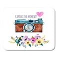 thumbnail image 1 of Pink Photographer Capture The Moment Vintage Watercolor Camera with Flowers and Heart Colorful Hipster Mousepad Mouse Pad Mouse Mat 9x10 inch, 1 of 3