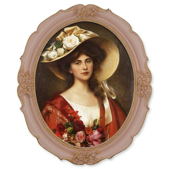 Pink Picture Frame 11x14 Oval Photo Frames Vintage Home Decor Wedding Gifts