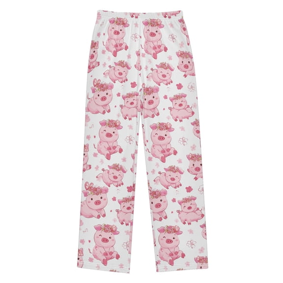 Pink Pig Pajama Pants Soft and Lightweight Elastic Waistband Pajama Pants