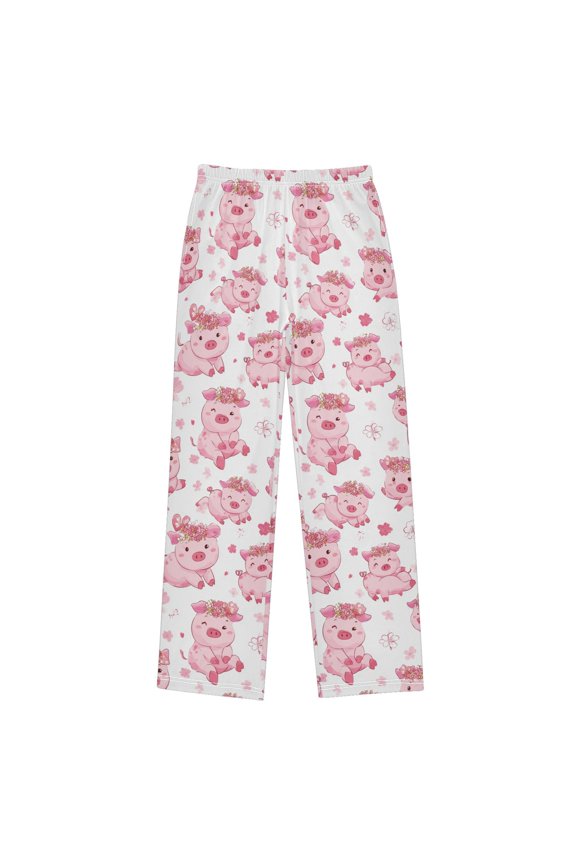 Pink Pig Pajama Pants Soft and Lightweight Elastic Waistband Pajama Pants