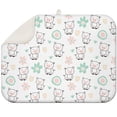 thumbnail image 1 of Pink Pig Print Dish Drying Mat - Thick 3-Layer Microfiber Absorbent Mat, Cute Baby Pig Pattern, Heat Resistant Sink Pad, Compact & Hanging Loop, 1 of 5