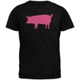 thumbnail image 1 of Pink Pig Silhouette Black Adults T-Shirt - X-Large, 1 of 1