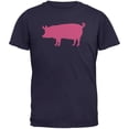 thumbnail image 1 of Pink Pig Silhouette Navy Adults T-Shirt - 2X-Large, 1 of 1