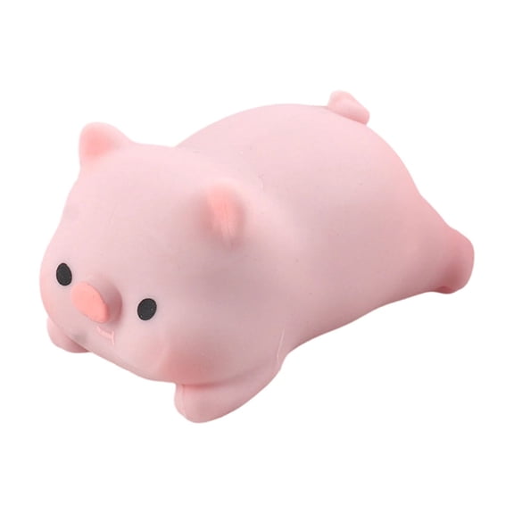 Pink Pig Squeeze Item Plastic Material Soft Texture Office Desk Decor for Adult 3.15 x 1.97 Inch 1 Piece