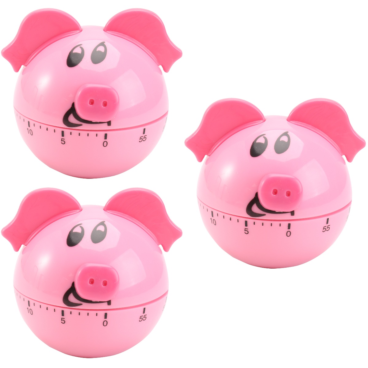 Pink Pig Timer Timers for Kids Student Child 3 Pc Small Plastic outside