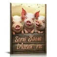 thumbnail image 1 of Pink Pig Wall Art Funny and Cute Pig Pictures Canvas Print Wall Country Farm Pig Animal Painting Inspirational Wall Decor Modern Framed Artwork Home Decor for Bathroom Bedroom Living Room, 1 of 4