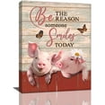 Pink Pig Wall Art Funny and Cute Pig Pictures Canvas Print Wall Country