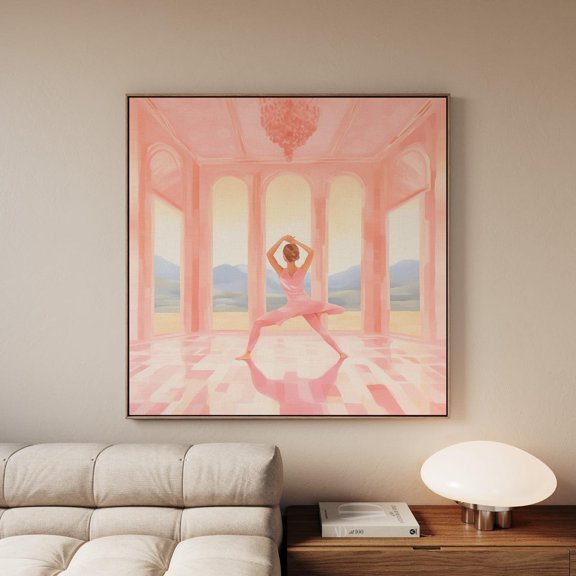 Pink Pilates Wall Art Luxury Fitness Wellness Print Ballet Pose Studio Decor Gift, Unframed Paper Print
