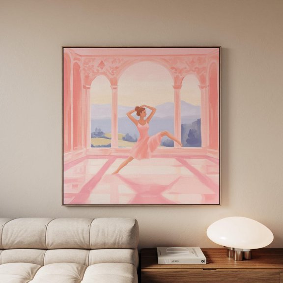 Pink Pilates Wall Art Luxury Fitness Wellness Print Ballet Pose Studio Decor Gift, Unframed Paper Print