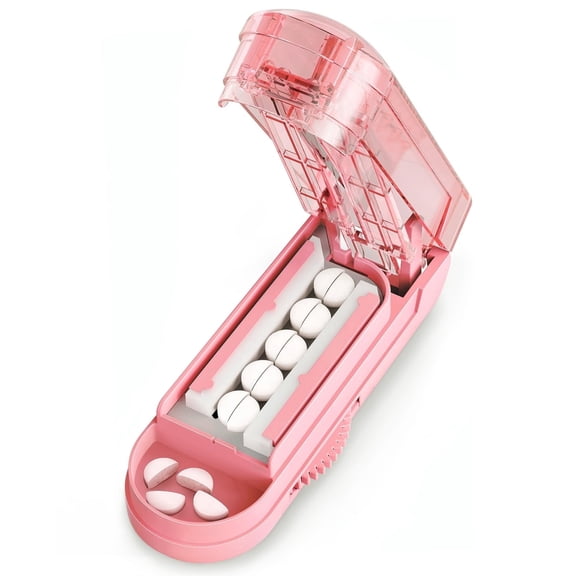Pill Cutter Splitter for Cutting Multiple Pills, Bug Hull Adjustable Pill Cutter Splitter for Small and Tiny Pills, Pink