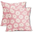 thumbnail image 1 of Pink Pillow Covers 20X20 Inch White Floral Daisy Geometry Decorative Couch Pillow Cases Spring Summer Flower Throw Pillows Set of 2 Farmhouse Home Decor for Room Porch Patio Couch Outdoor, 1 of 6