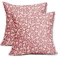 thumbnail image 1 of Pink Pillow Covers 20x20 Set of 2 Vintage Floral Rustic Old Style Cute Flower Print Decorative Outdoor Pillowcases Seasonal Farmhouse Throw Cushion Case Decor for Couch Sofa Bed, 1 of 6