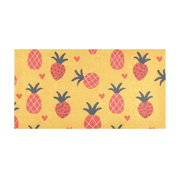 Pink Pineapple Bath Mat 39x20 Inch Soft Absorbent Non-Slip Plush Bathroom Rug for Floor