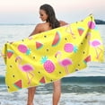 thumbnail image 1 of Pink Pineapple Flamingo Beach Towel Quick Dry Absorbent Bath Towels Sandproof Lightweight Towel for Gym Yoga Sports Swimming- 30x60in Washcloth Gift, 1 of 7