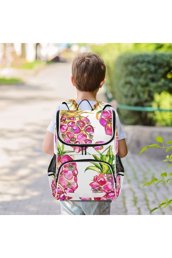 Pink Pineapples Backpack Big Laptop Backpack Casual Daypack Quilted Large Capacity Large Bookbags