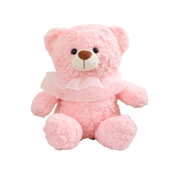 Pink Pink 14 Inch Lace Princess Bear Plush Toy Doll For Kids Soothing Sleep Companion Cute Stuffed Animal Home Room Decor