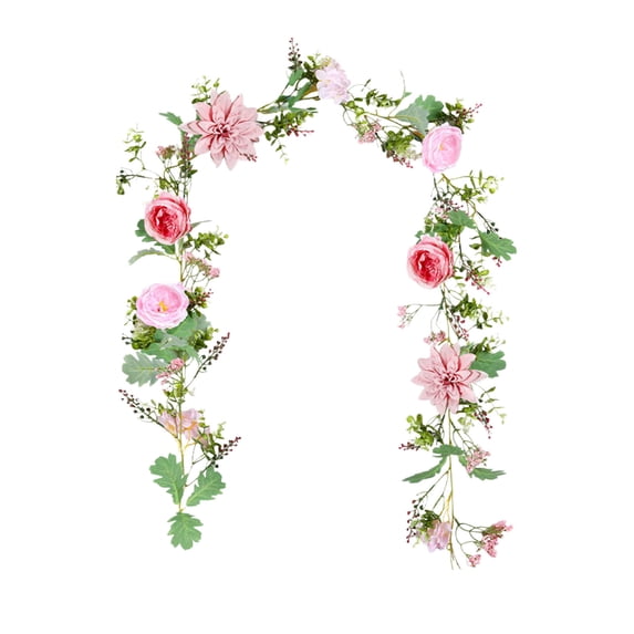Pink Pink 68 Inch Artificial Rose Flower Vine Garland For Spring Indoor ...
