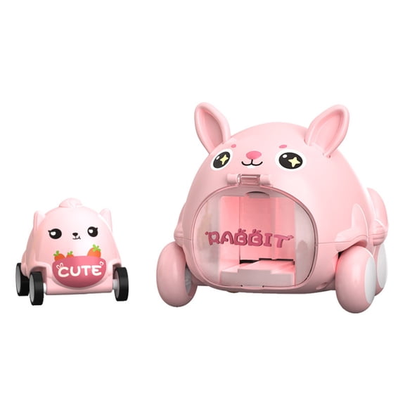 Pink Pink Cartoon Animal Catapult Car Mini Inertia Rebound Vehicle Toy For Parent Child Play
