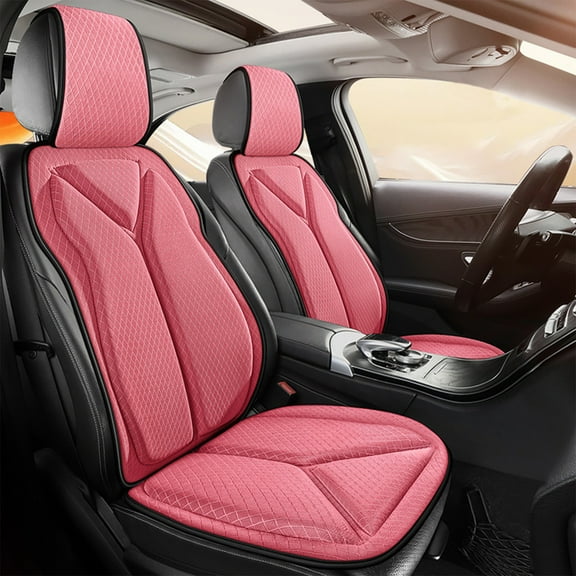Pink Pink Complete Car Seat Set With Cushion Backrest Headrest 25.59X17.72 Inches High-Density Sponge Core All-Season Use Lightweight 1.5 Pounds