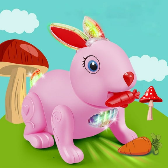 Pink Pink Dancing Jumping Rabbit Toy With Lights And Music Educational Robot Doll For Children