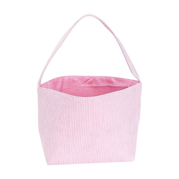 Pink Pink Easter Bunny Basket Bag Childrens Handheld Gift Tote Canvas Material For Holiday Party Candy Storage With Comfortable Handles