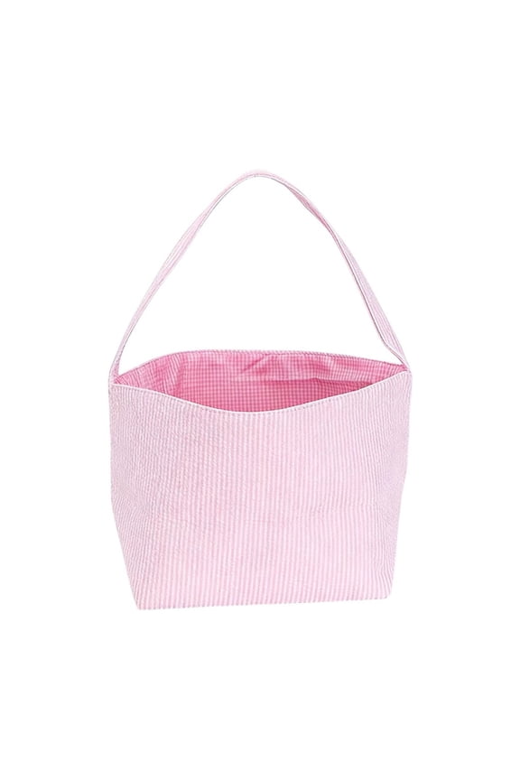 Pink Pink Easter Bunny Basket Bag Childrens Handheld Gift Tote Canvas Material For Holiday Party Candy Storage With Comfortable Handles