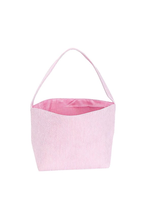 Pink Pink Easter Bunny Basket Bag Childrens Handheld Gift Tote Canvas Material For Holiday Party Candy Storage With Comfortable Handles