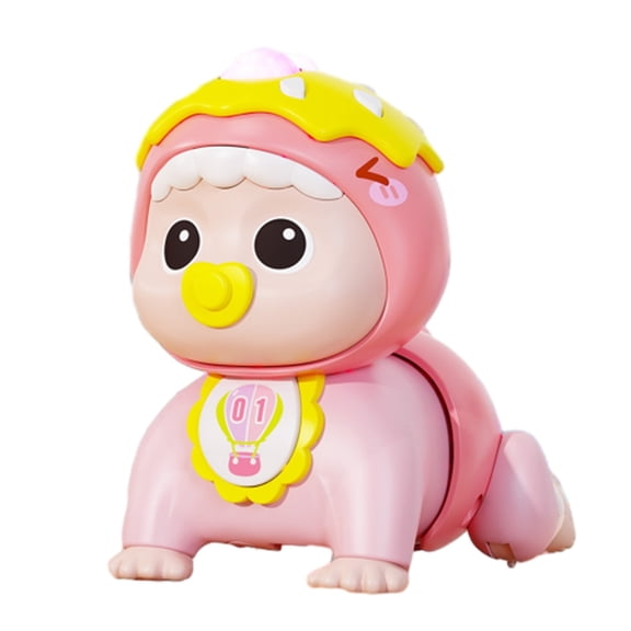 Pink Pink Electric Crawling Baby Toy For 6+ Months With Sound And Lights For Early Learning And Head-Up