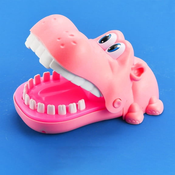 Pink Pink Hippo Biting Finger Game Toy For Kids Desktop Interactive Trick Play