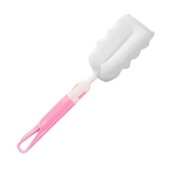 Pink Pink Household Kitchen Sponge Cleaning Brush With Long Handle For Cup Washing Dish Cleaning Reusable Brush 8Inch