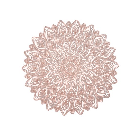 Pink Pink Lace Pattern Pvc Placemat Creative Red Wine Mat Heat Insulation Coffee Tea Mat Holiday Dining Table Decor