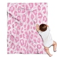 thumbnail image 1 of Pink and Pink Of Leopard Print Blanket,Comfortable Soft Lamb Wool Throw Blanket,All Season,Warm Lightweight Blankets for Sofa Bed Couch Living Room Chair,30"x40", 1 of 4