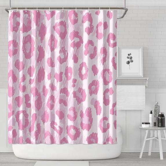 Pink and Pink Of Leopard Print Shower Curtain 84"x72" ,Bathroom Decorative Shower Curtains Set with 12 Hooks,Modern Waterproof Washable Shower Curtain