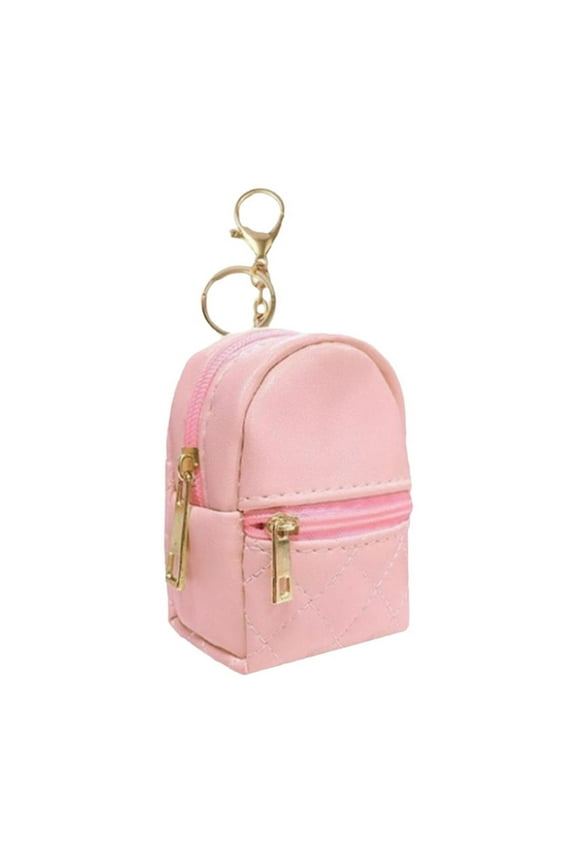 Pink Pink Mini Coin Purse Key Bag Small Pu Leather Zipper Pouch Keychain Wallet For Coins Keys Cash Organizer