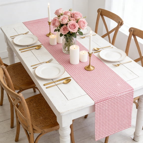 Pink Pink Mirror Glitter Table Runner 12X70 Inch Foil Sequin Mesh For Nightclub 70S Party Wedding Banquet Table Decoration