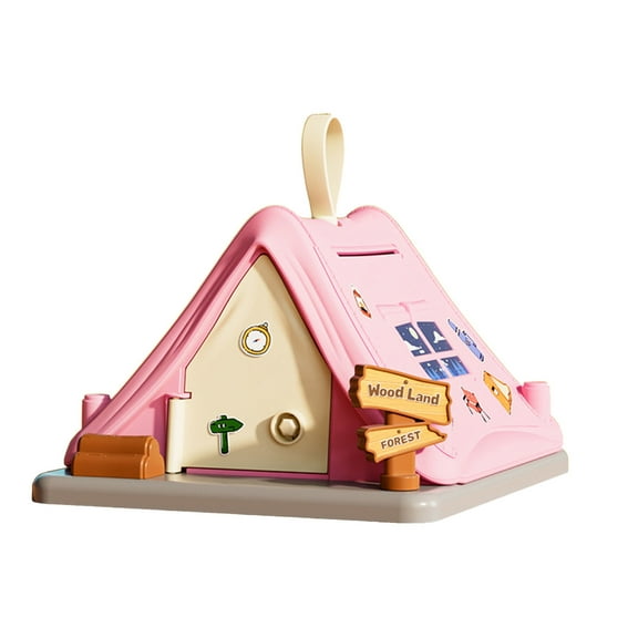 Pink Pink Plastic Cash Saving Box For Kids Large Capacity Coin Bank With Handles For Portability