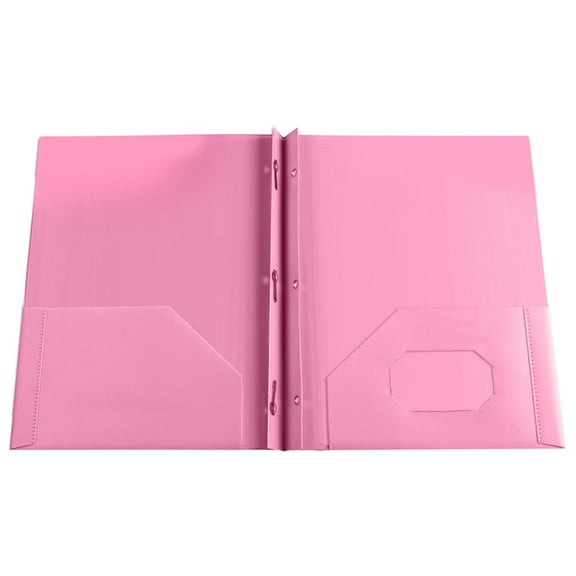 Pink Pink Plastic Folder With Pockets Heavy Duty Letter Size File Organizer Water Resistant Document Holder Business Card Slot Office School Supplies Portfolio Storage Tear Proof Portfolio