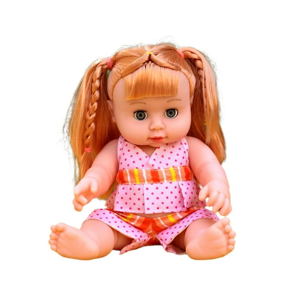 Pink Pink Voice Blinking Talking Vinyl Simulation Baby Doll For Kids Early Education Soft Rubber Toy