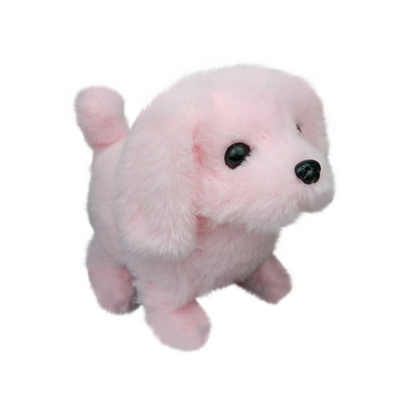 Pink Pink Walking Barking Toy Dog Simulation Pet Plush Puppy For Childrens Interactive Companion With Tail Wag