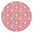 thumbnail image 1 of Pink Pioneer Flower and Paisley Pattern Round Fitted Tablecloth with Elastic Edge,Dining Table Cover Waterproof,Outdoor Round Tablecloth for Camping,Dining,Indoor and Outdoor, 1 of 7