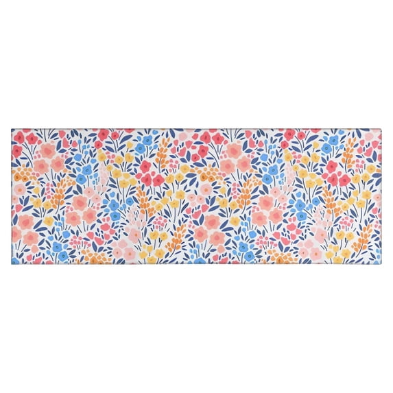 Pink Pioneer Flower Pattern Kitchen Rug Mat,Kitchen Runner Rugs Non Skid Washable,Decorative Kitchen Floor Mats for Kitchen,Sink,Laundry,17"X47"