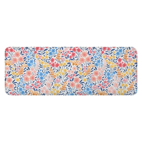 Pink Pioneer Flower Pattern Kitchen Rug Mat,Kitchen Runner Rugs Non Skid Washable,Decorative Kitchen Floor Mats for Kitchen,Sink,Laundry,17"x47.2"