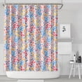 thumbnail image 1 of Pink Pioneer Flower Pattern Shower Curtain 72"x84" ,Bathroom Decorative Shower Curtains Set with 12 Hooks,Modern Waterproof Washable Shower Curtain, 1 of 6