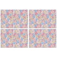 thumbnail image 1 of Pink Pioneer Flower Pattern Summer Placemats Table Placemats Set Of 4-Linen Kitchen Washable Placemats Table Mats 11.8"x17.7" Non-Slip Heat Resistant, 1 of 6