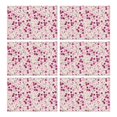 thumbnail image 1 of Pink Pioneer Flower Pattern Summer Placemats Table Placemats Set Of 6-Linen Kitchen Washable Placemats Table Mats 11.8"x17.7" Non-Slip Heat Resistant, 1 of 5