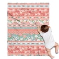 thumbnail image 1 of Pink Pioneer Flower Striped Pattern Blanket,Comfortable Soft Lamb Wool Throw Blanket,All Season,Warm Lightweight Blankets for Sofa Bed Couch Living Room Chair,30"x40", 1 of 4