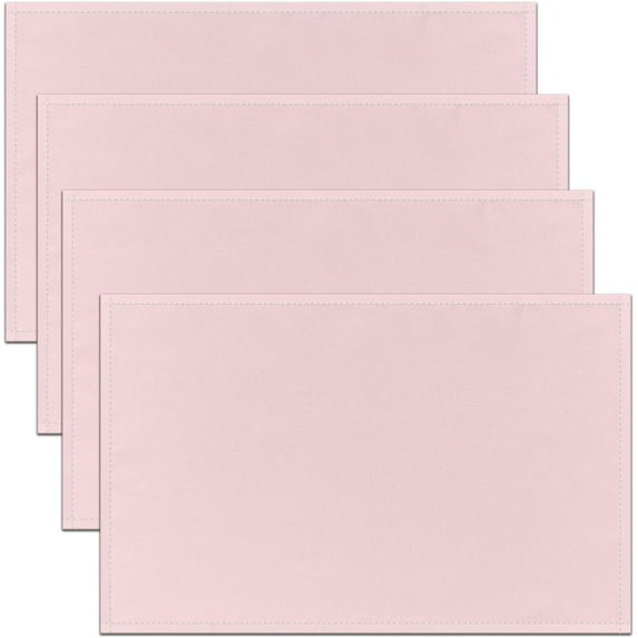 Pink Placemat for Kitchen Dining Table Decor Indoor Outdoor 18"x12" Light Pink Placemats Set of 4 for Pink Table Place Mats Set Modern