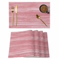 thumbnail image 1 of Pink Placemats Set of 8, Vintage Modern Abstract Art Ombre Placemats for Dining Table, Place Mats for Kitchen Tabletop, Waterproof Wipeable Dining Table Mats Set, 1 of 9