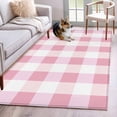 thumbnail image 1 of Pink Plaid Area Rug 4x6 FT, Non Slip Kids Room Carpet, Spring Farmhouse Buffalo Checkered Washable Soft Floor Carpet Non-Shedding Throw Rug for Dorm Kitchen Study Room Home Office Bedside, 1 of 9