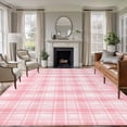 thumbnail image 1 of Pink Plaid Area Rug 5x7 Washable Rug Non Slip Modern Art Checkered Farmhouse Large Area Rug Soft Stainresistant Indoor Floor Carpet for Living Room Bedroom Home Office Dining Room Nursery, 1 of 8